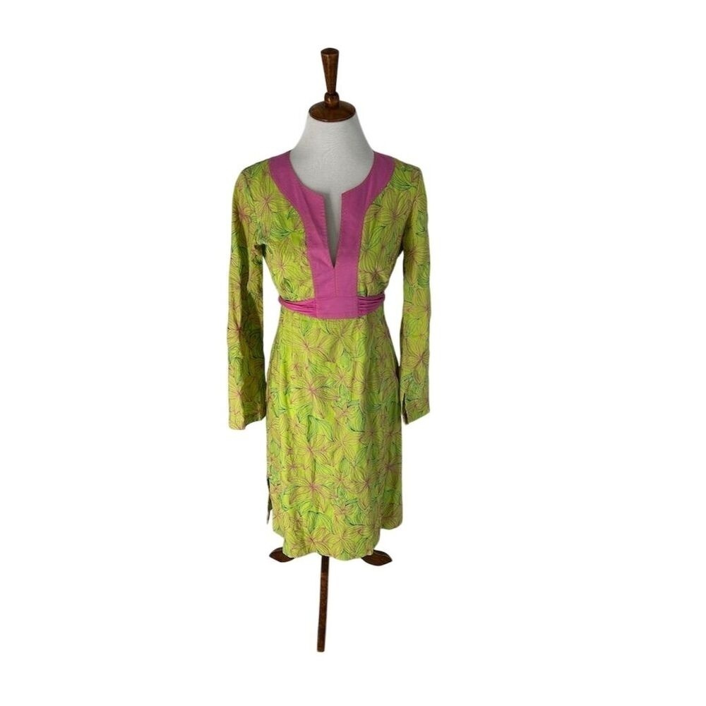 Lilly Pulitzer Vintage Island Floral Embroidery Papaya Tunic Dress, size S - Picture 4 of 13